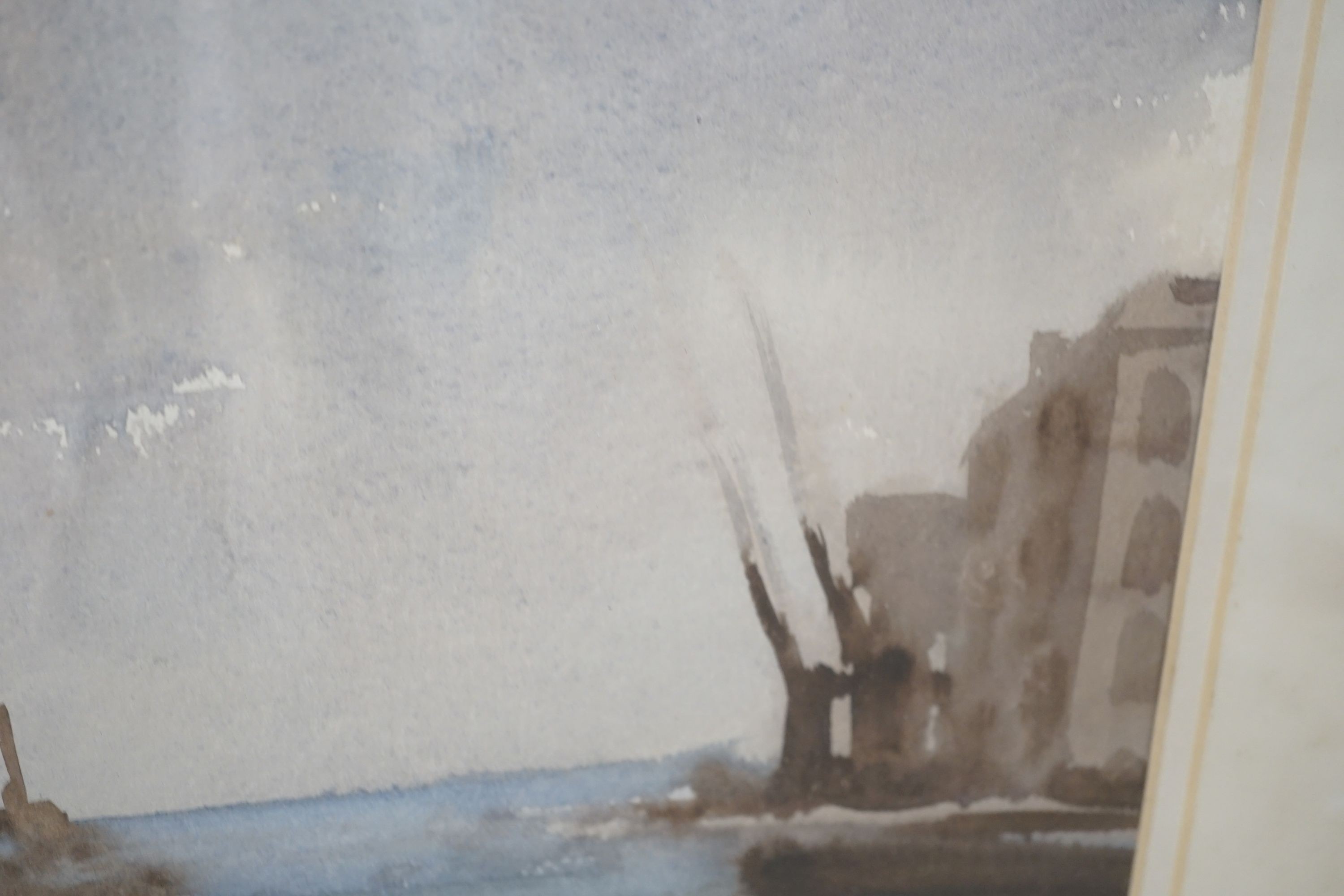 C.V. Parker, watercolour, Tug leaving harbour, 32 x 45cm